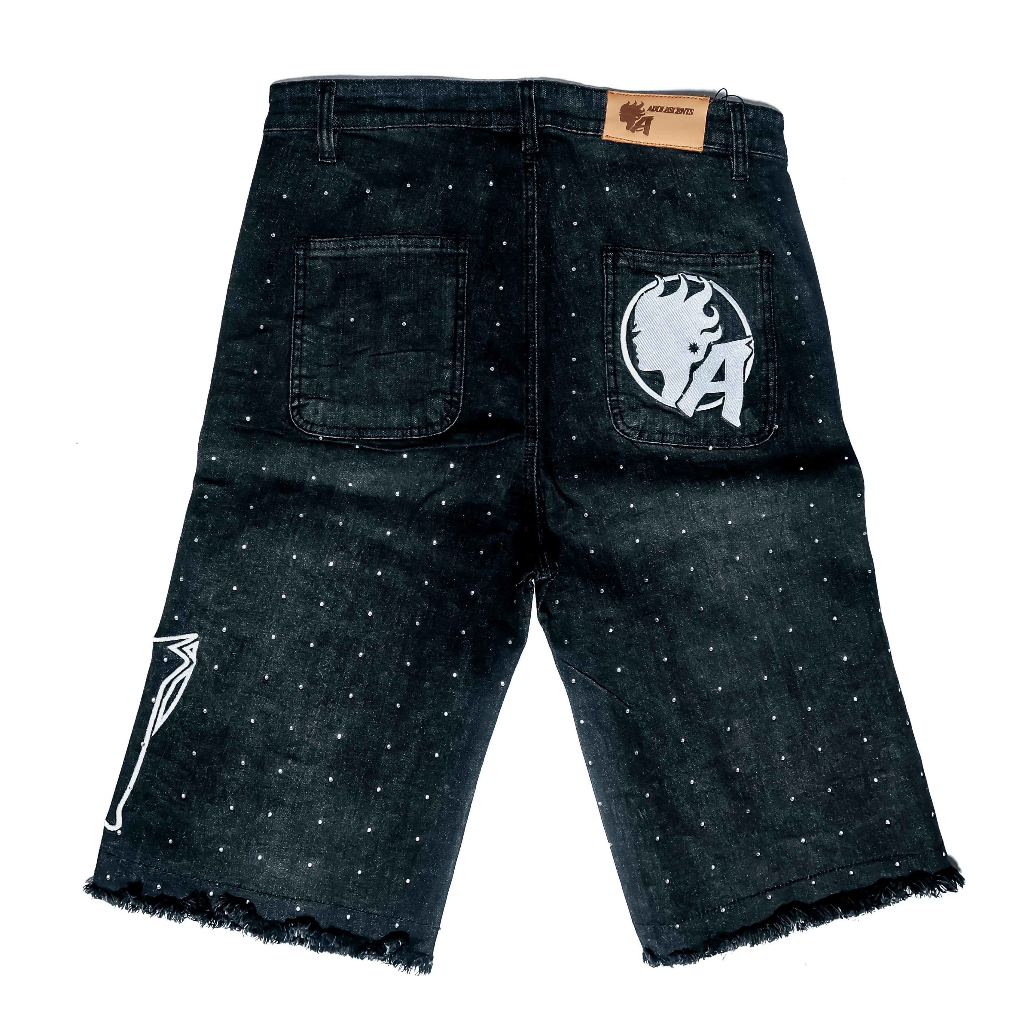 Black Rhinestone Jorts